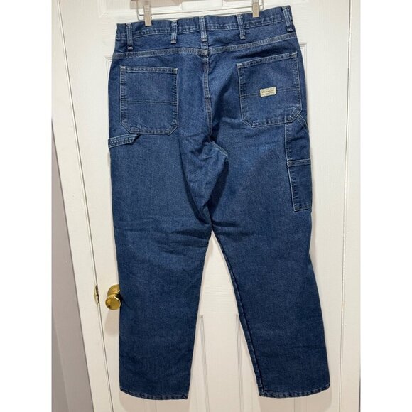 Wrangler Men's 36X34 Blue Denim Flannel-Lined Carpenter Jeans Authentic Issue - Picture 2 of 7